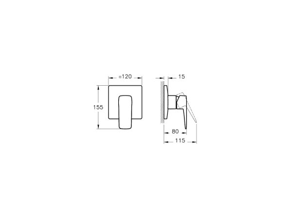 Artema Root Square  Ankastre Duş Bataryası Altın
