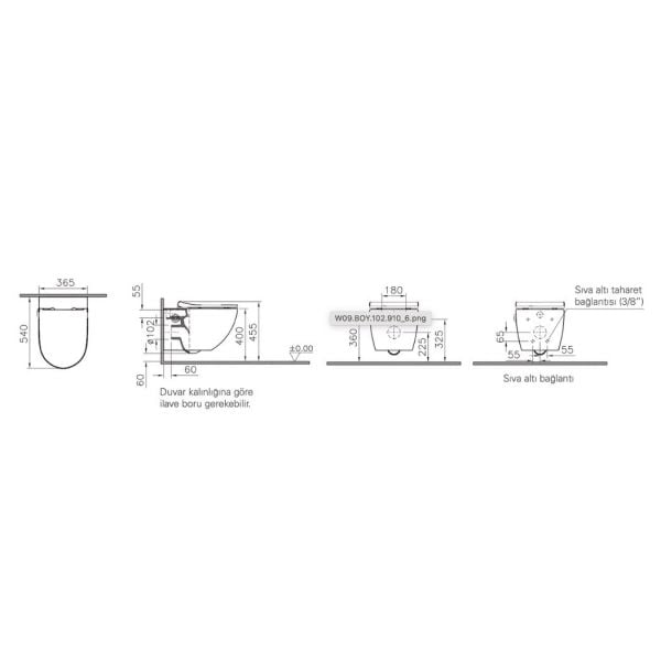 VitrA Sento Temassız Asma Klozet Seti 54 cm