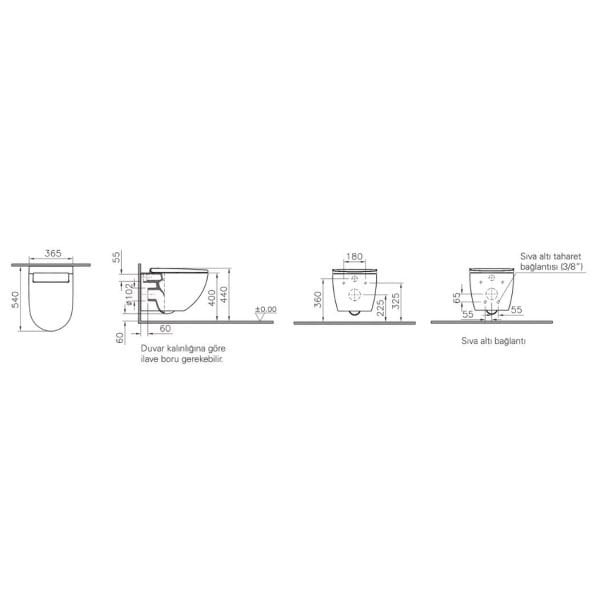 VitrA Sento Rim-ex Asma Klozet Seti 54 cm