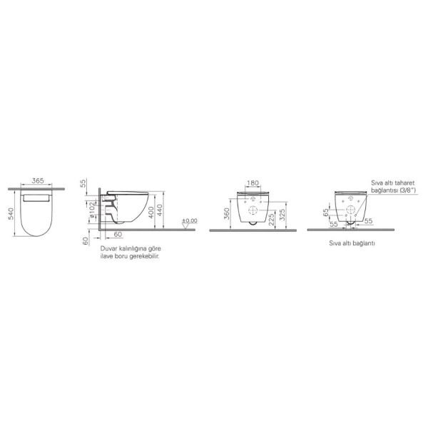 VitrA Sento Rim-ex Asma Klozet Seti 54 cm