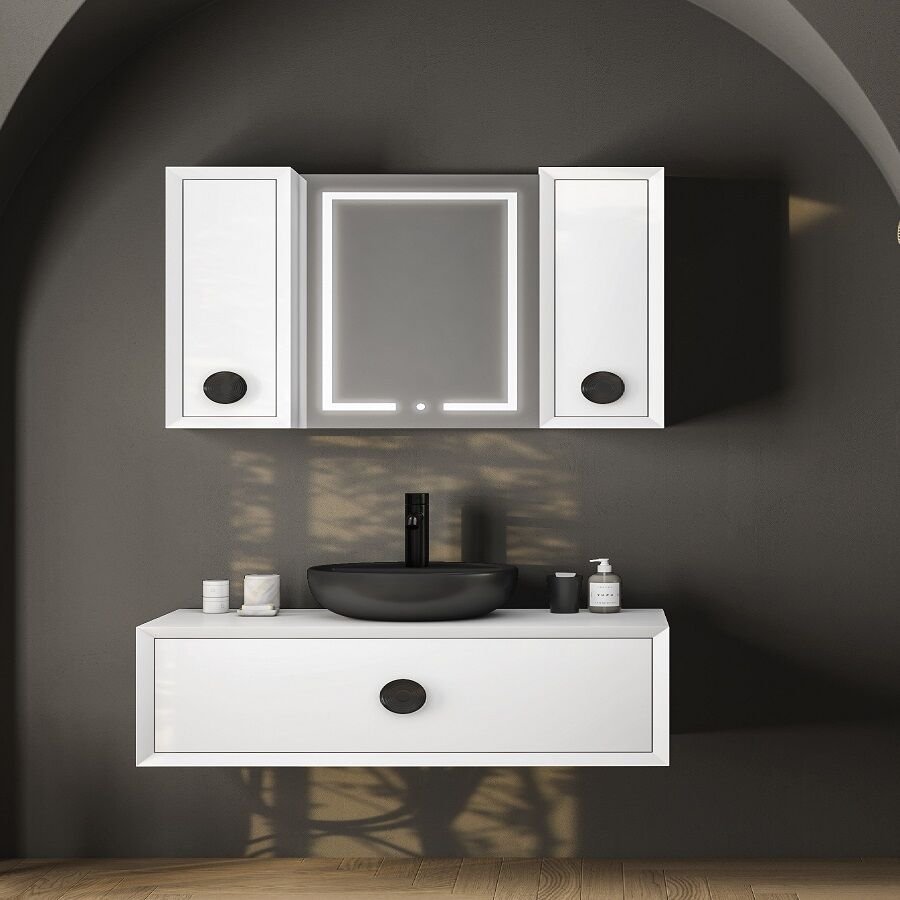 FYM Fonte 100 cm Beyaz Banyo Dolabı