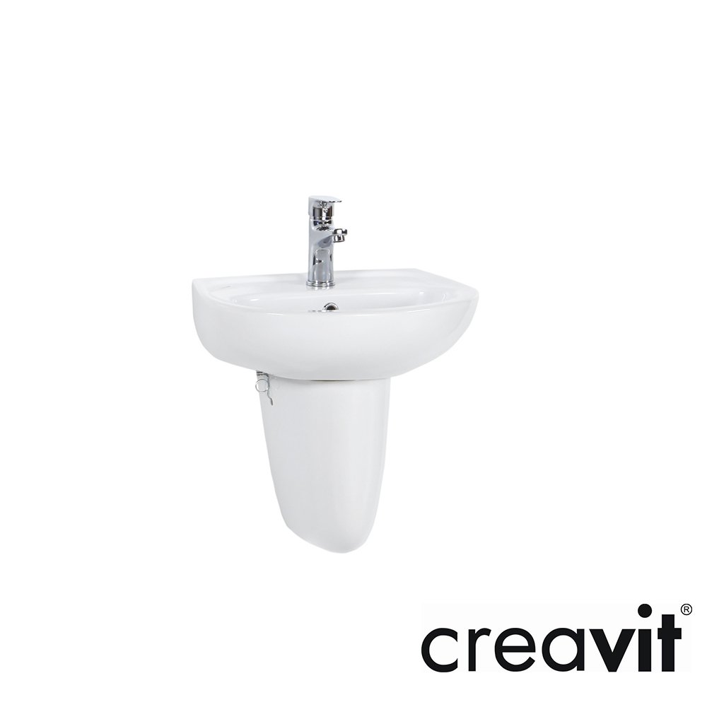 CREAVİT 36x45 cm Lavabo, Yarım Ayak