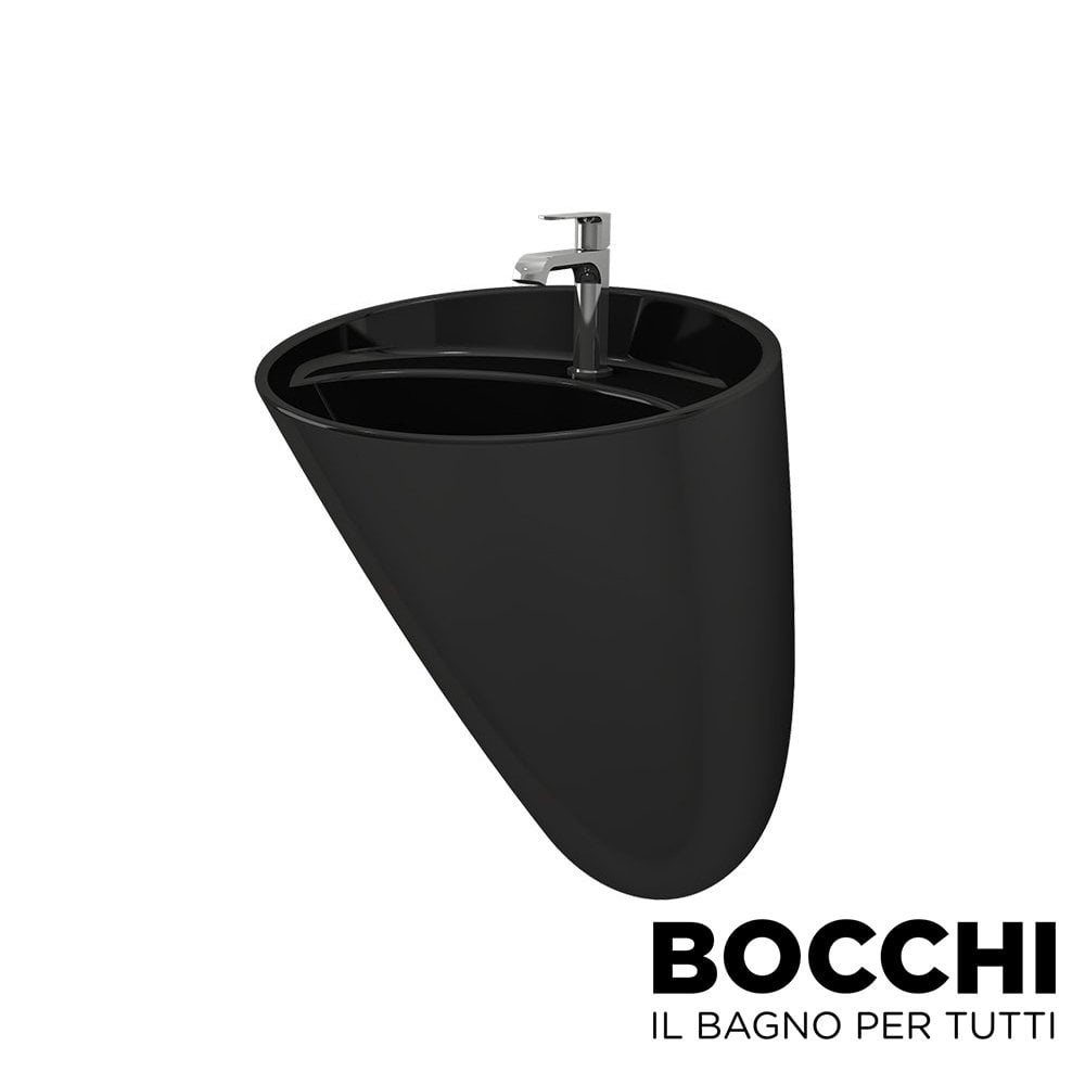 BOCCHI Venezia Asma Monoblok Lavabo (Parlak Siyah)