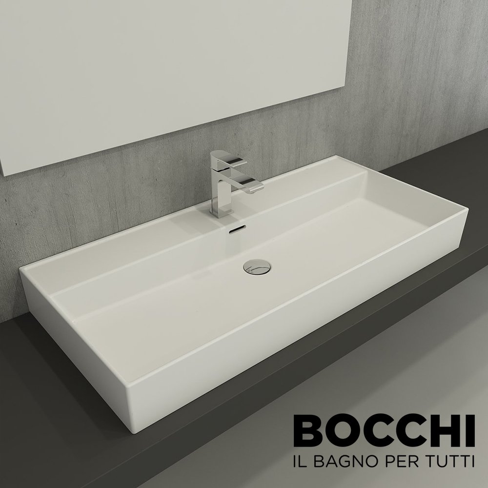BOCCHİ Milano Lavabo 100 cm Mat Beyaz