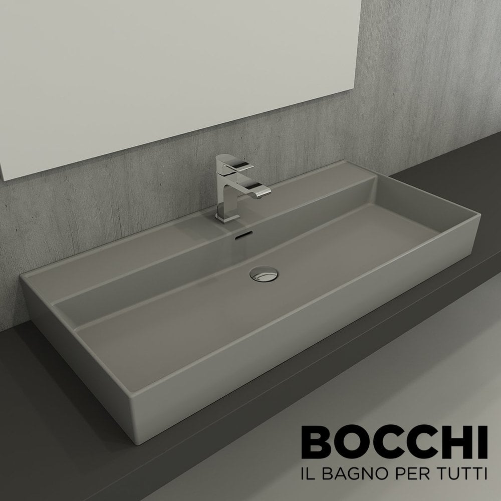 BOCCHİ Milano Lavabo 100 cm Mat Gri