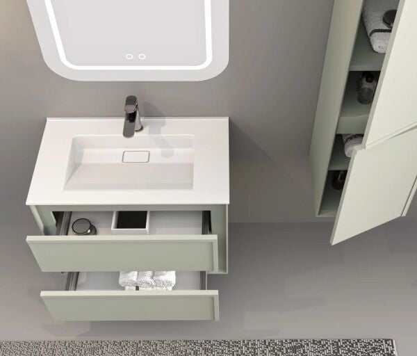 Aquanil Elisa 80 cm  Nane Yeşili Banyo Dolabı