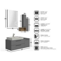 Belinza Urban 120 cm Banyo Dolabı Beyaz