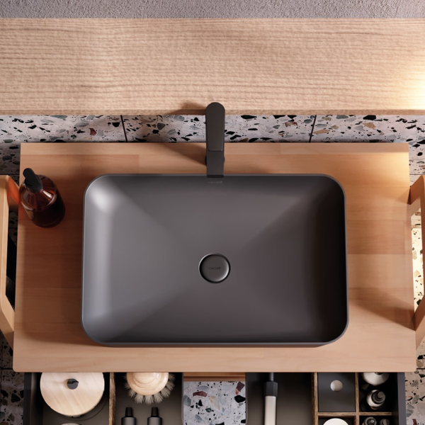 CREAVİT Minimal 60x40 cm Lavabo Antrasit Mat