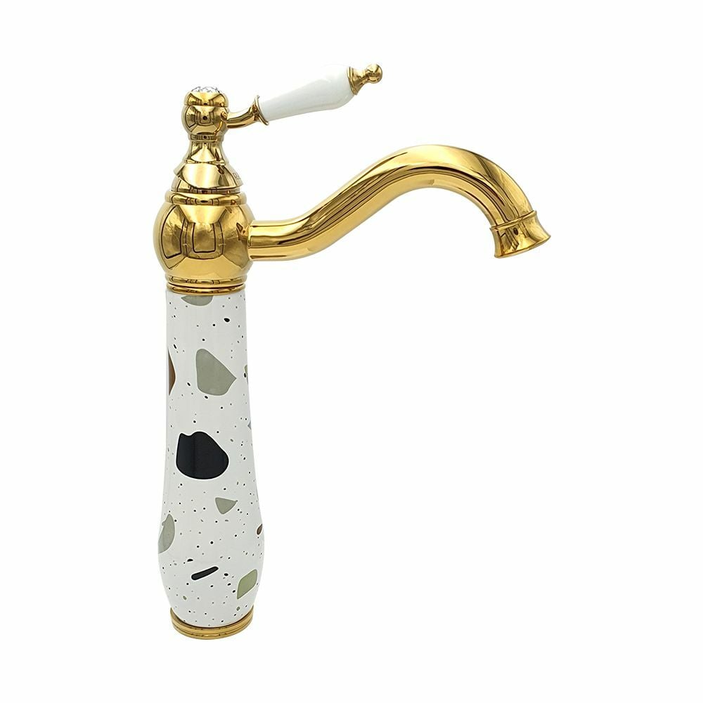 Terrazzo  Altın Çanak Lavabo Bataryası