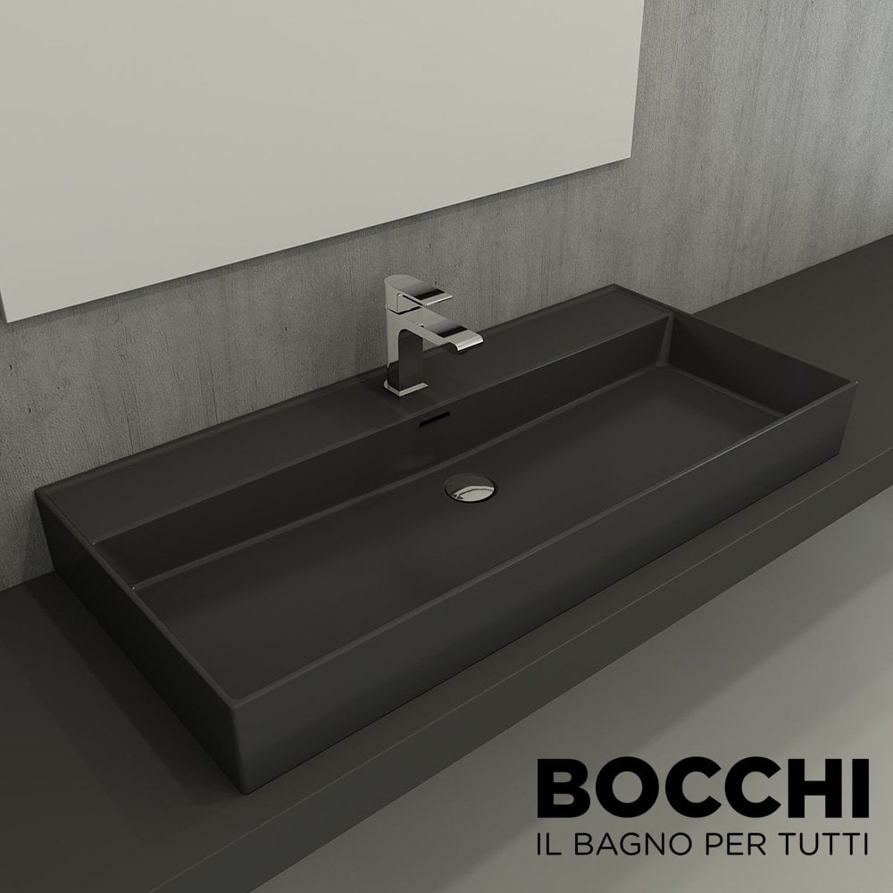 BOCCHİ Milano Lavabo 100 cm Mat Antrasit