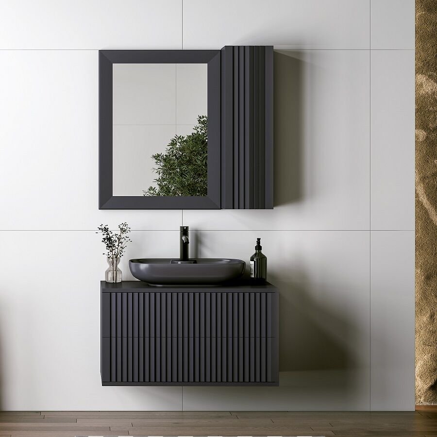FYM Dream 90 cm Antrasit Banyo Dolabı