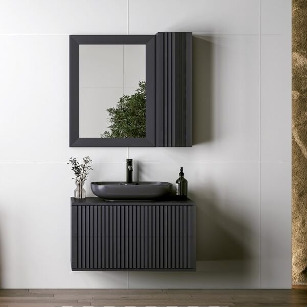 FYM Dream 90 cm Antrasit Banyo Dolabı