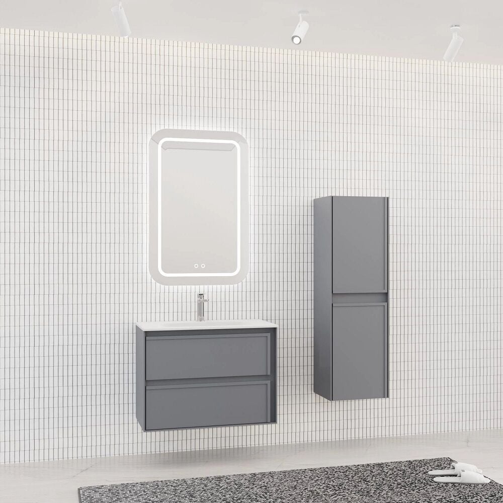 Aquanil Elisa 80 cm  Antrasit Banyo Dolabı