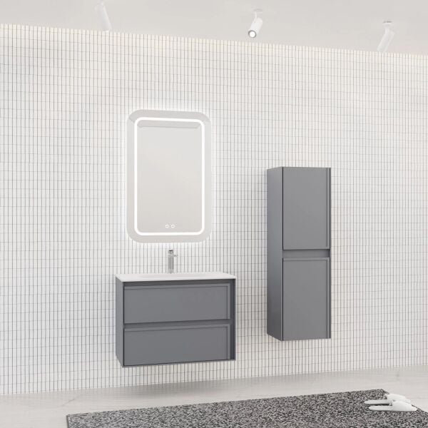 Aquanil Elisa 80 cm  Antrasit Banyo Dolabı