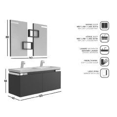 Belinza Logan 120 cm Banyo Dolabı Antrasit