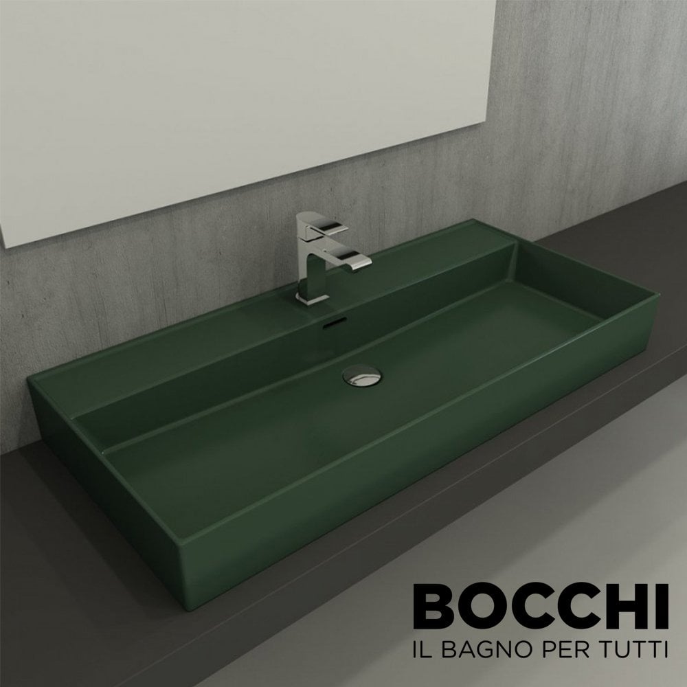 BOCCHİ Milano Lavabo 100 cm Mat Yeşil