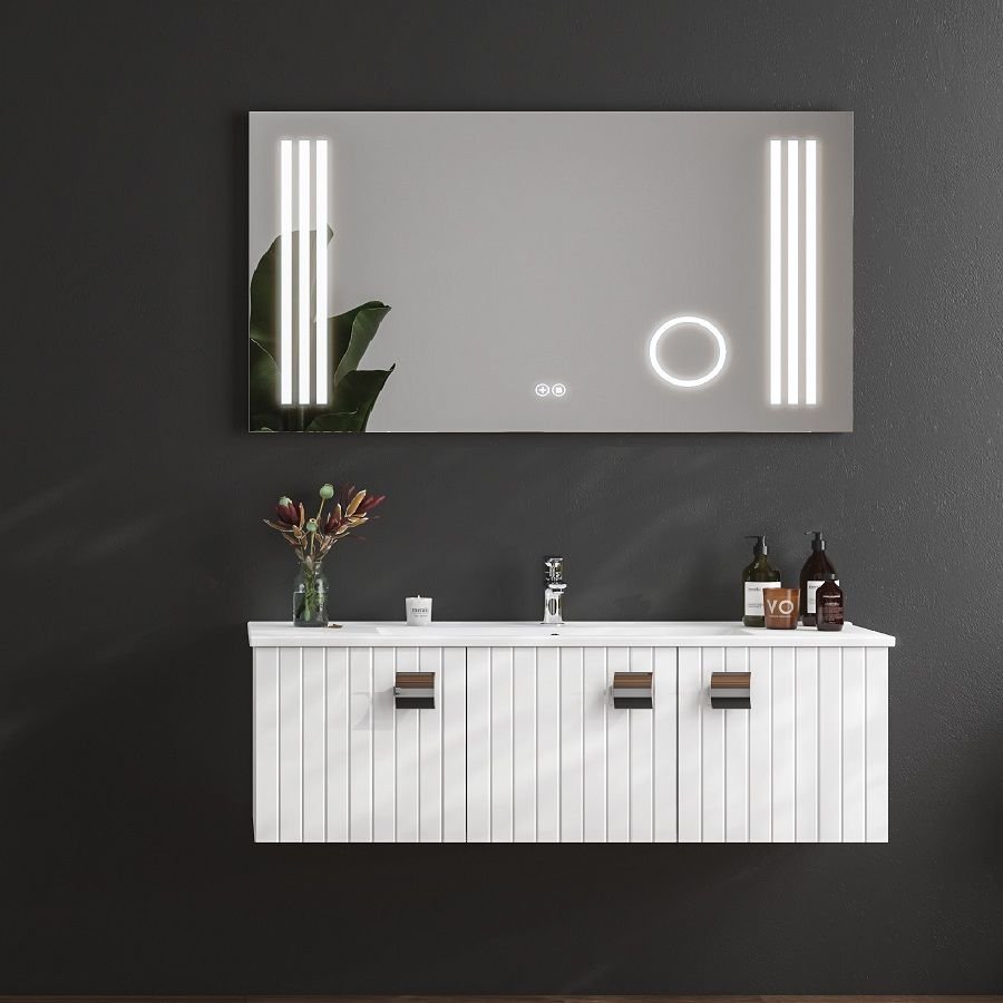 FYM Alba 120 cm Beyaz Banyo Dolabı