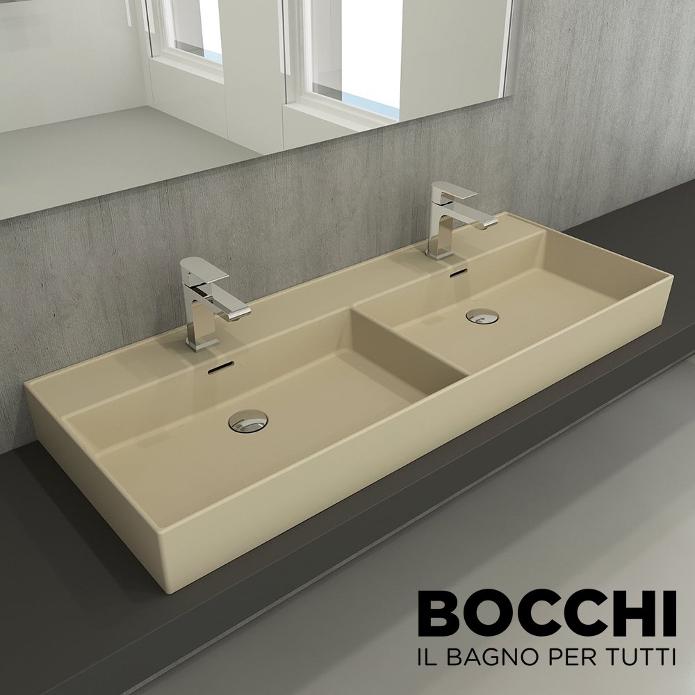 BOCCHI Milano Çift Gözlü Lavabo 120 cm Mat Yasemin