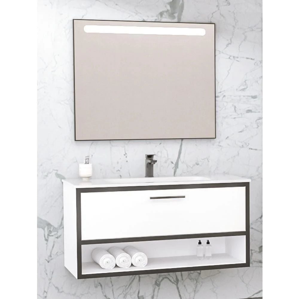 Aquanil  Asya 100 cm Beyaz Banyo Dolabı