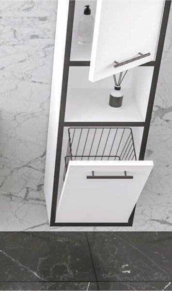 Aquanil  Asya 100 cm Beyaz Banyo Dolabı