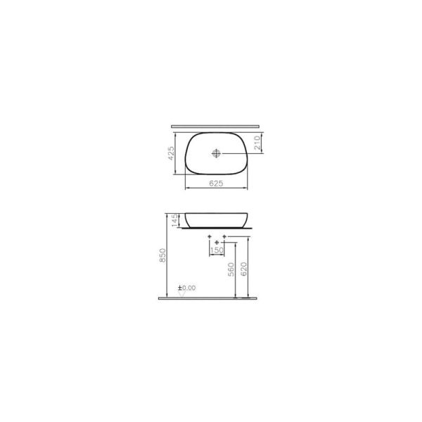 Vitra Outline Çanak Lavabo, 63 cm, Beyaz