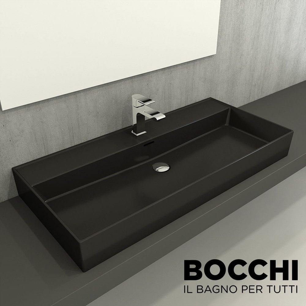 BOCCHİ Milano Lavabo 100 cm Mat Siyah