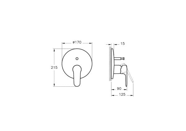 Artema Root Round Ankastre Duş Bataryası Fırçalı Bakır