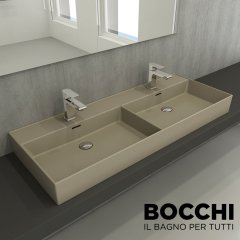 BOCCHI Milano Çift Gözlü Lavabo 120 cm Mat Kaşmir