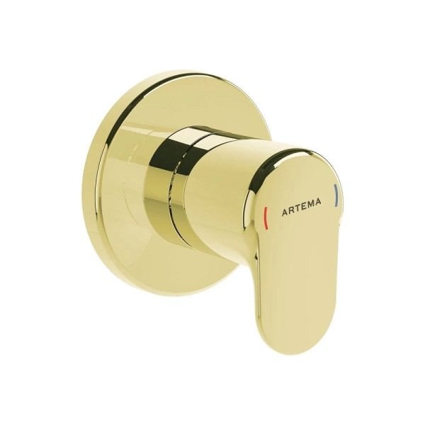 Artema Rotto Round Ankastre Stop Valf Sıva Üstü Grubu Altın