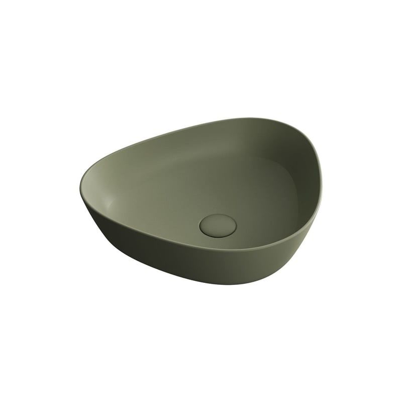 Vitra Plural Üçgen Alçak Çanak Lavabo, 47 cm, Mat Yosun Yeşili