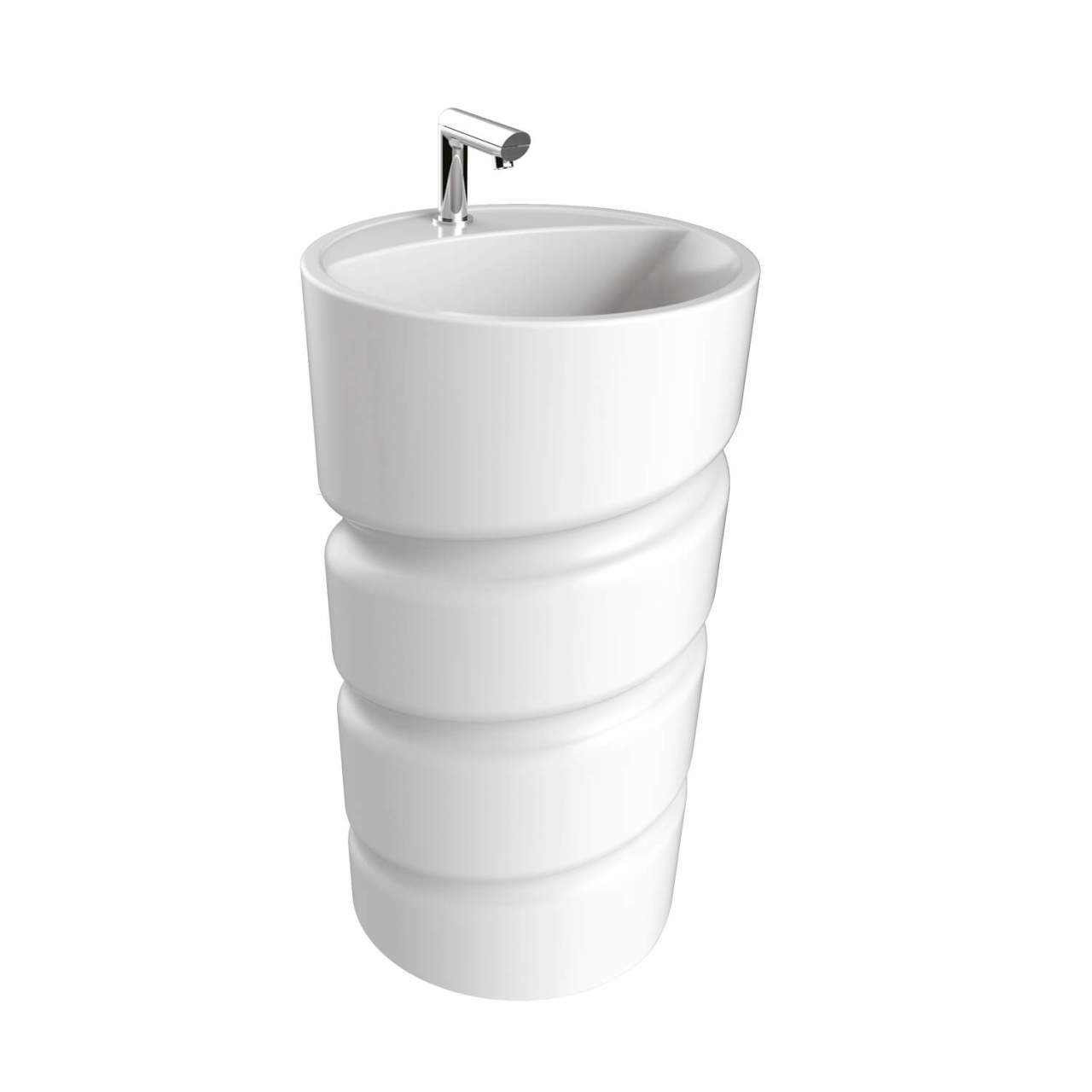 CREAViT Spiral Monoblok Lavabo, Armatür Delikli