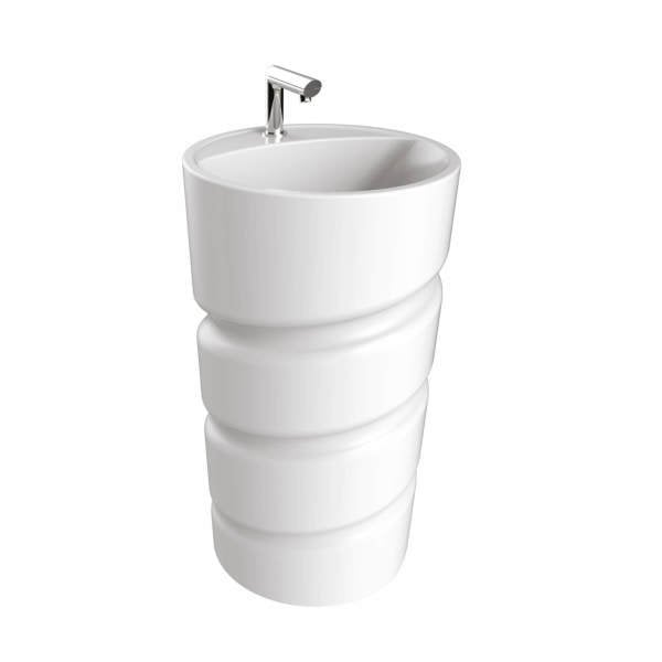 CREAViT Spiral Monoblok Lavabo, Armatür Delikli