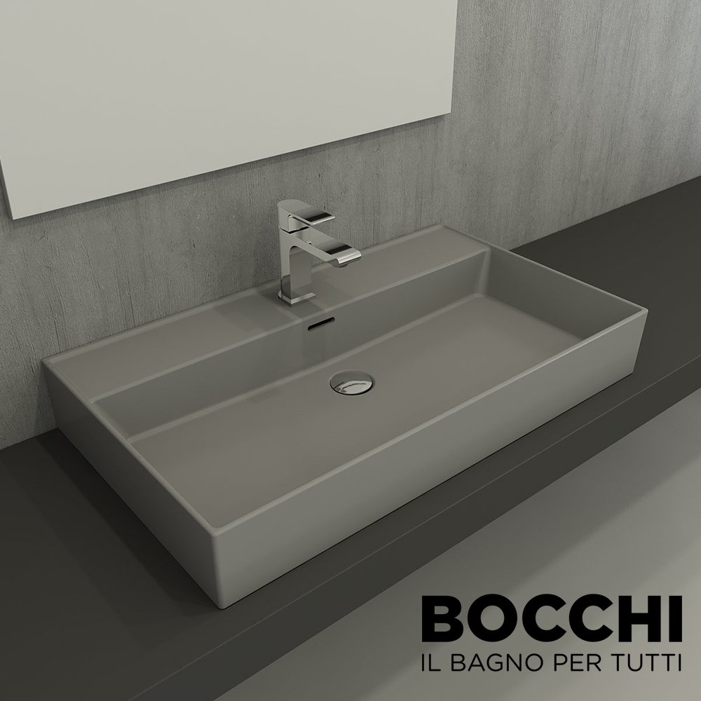 BOCCHİ Milano Lavabo 80 cm Mat Gri