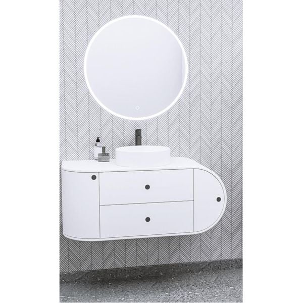 Aquanil  Fantasia 115 cm Beyaz Beyaz Lavabolu Banyo Dolabı