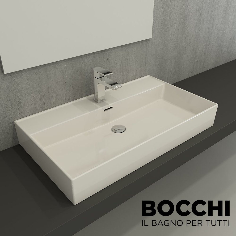 BOCCHİ Milano Lavabo 80 cm Parlak Bisküvi
