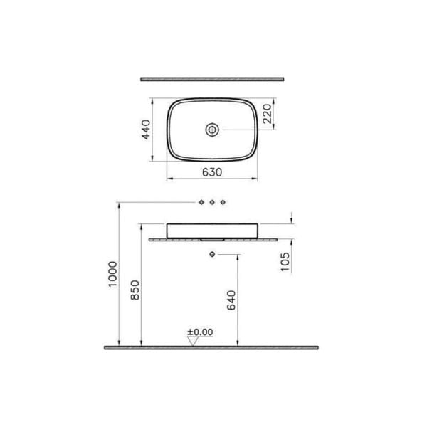 Vitra Memoria Çanak Lavabo, 63 cm