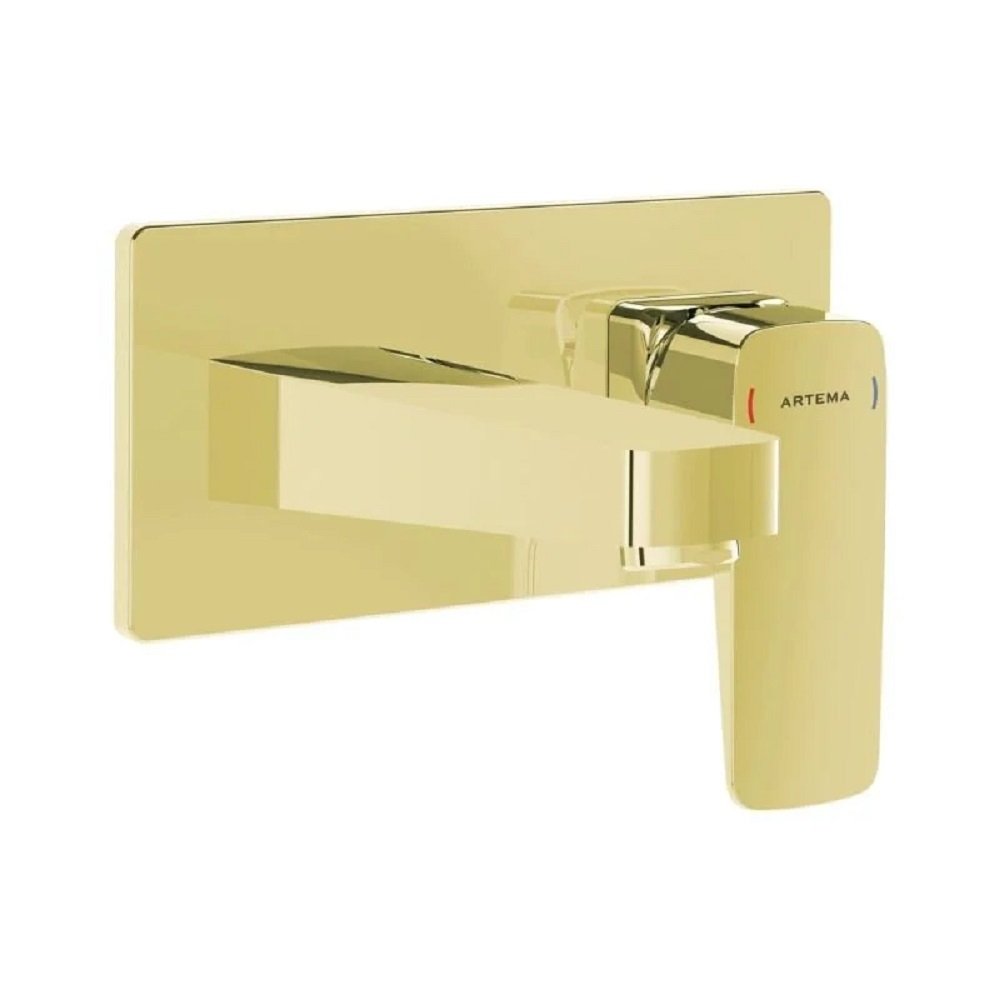 Artema Root Square Altın Ankastre Lavabo Bataryası