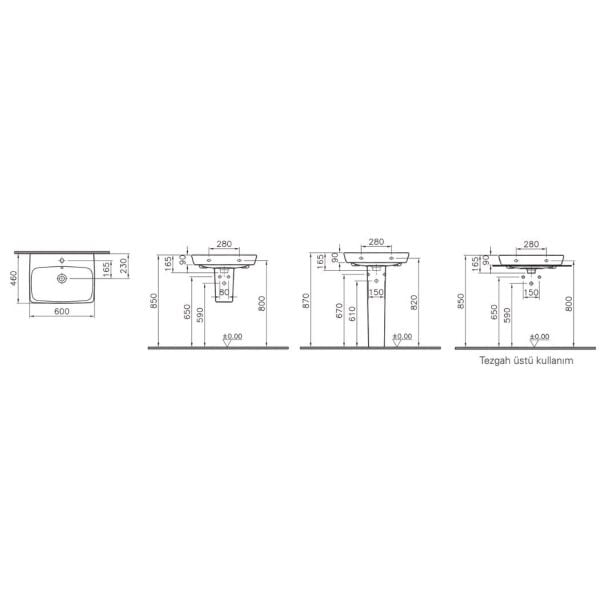 Vitra Metropole Çanak Lavabo, 60 cm