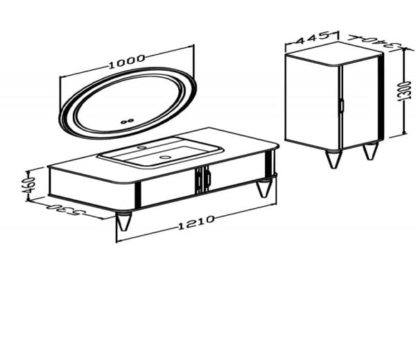 Aquanil  Laura 120 cm  Beyaz Banyo Dolabı