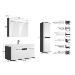 Belinza Carina 105 cm Banyo Dolabı