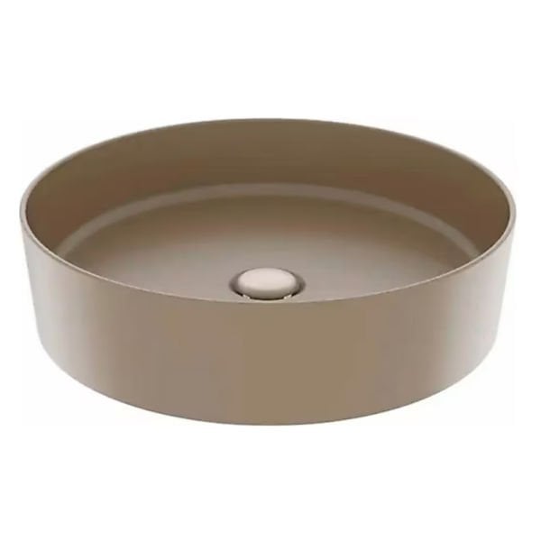 CREAVİT Loop Yuvarlak Çanak Lavabo 45 cm Mat Cappucıno