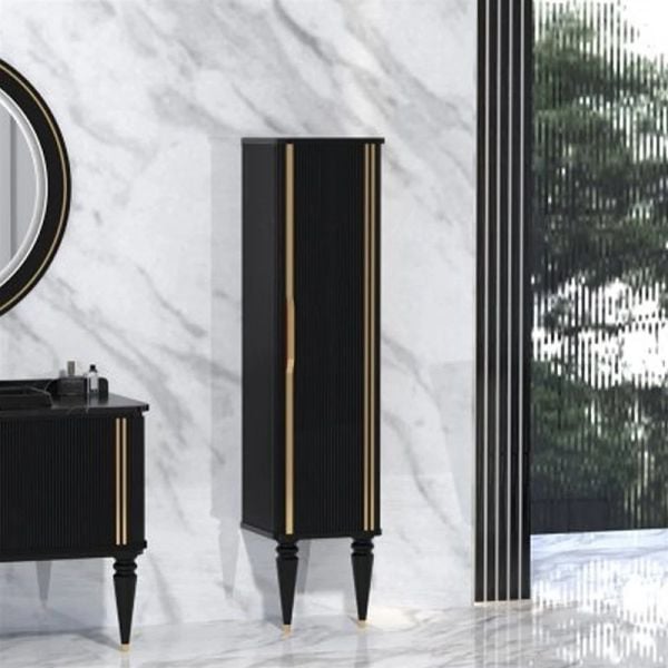 Aquanil  Laura 120 cm  Siyah Banyo Dolabı