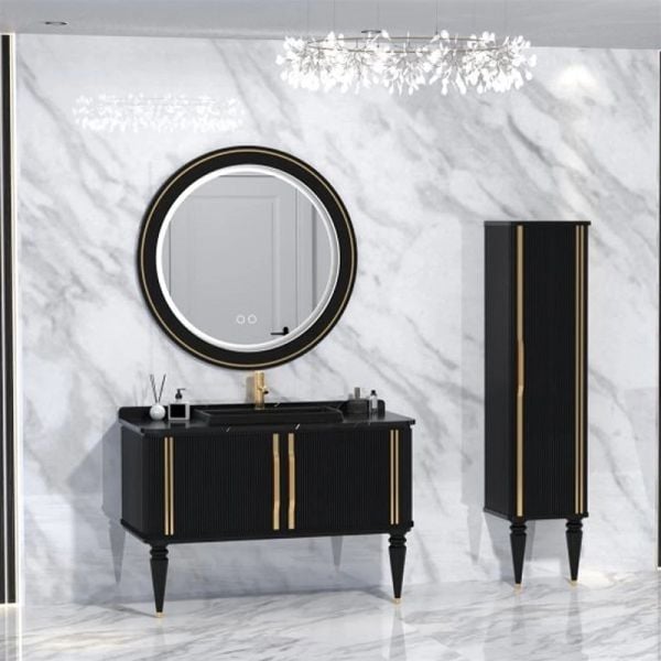 Aquanil  Laura 120 cm  Siyah Banyo Dolabı