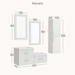 Belinza Navara 120 cm Banyo Dolabı