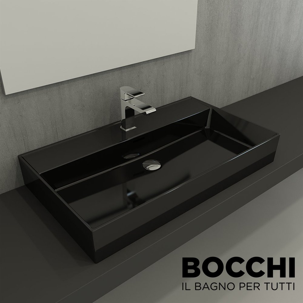 BOCCHİ Milano Lavabo 80 cm  Parlak Siyah