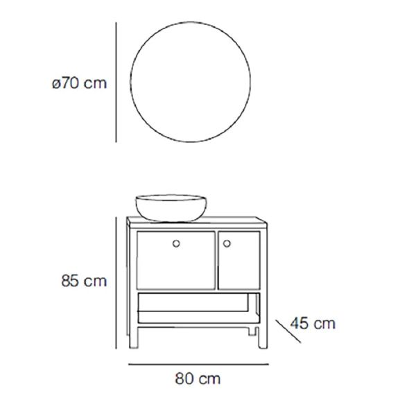 FYM Ruby 80 cm  Beyaz Banyo Dolabı