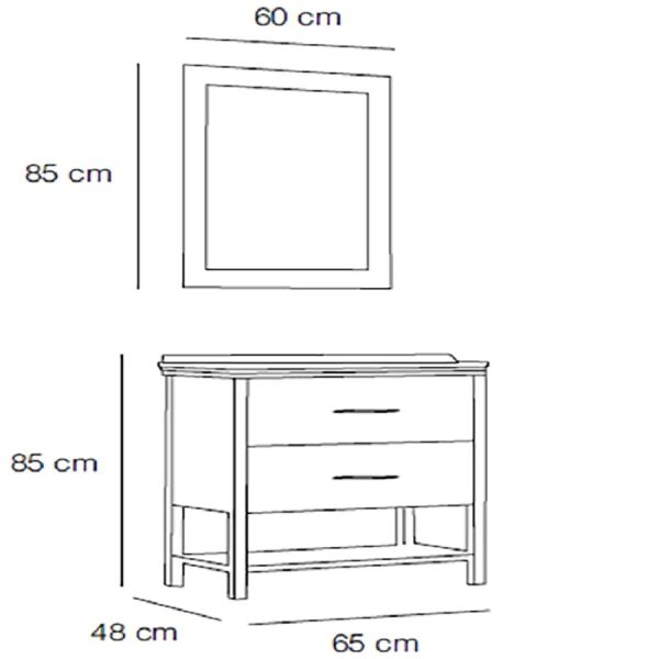 FYM Garden 65 cm Beyaz Banyo Dolabı