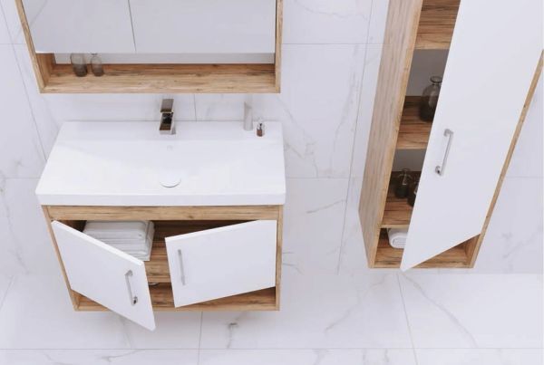 Aquanil  Samba 80 cm  Beyaz Banyo Dolabı