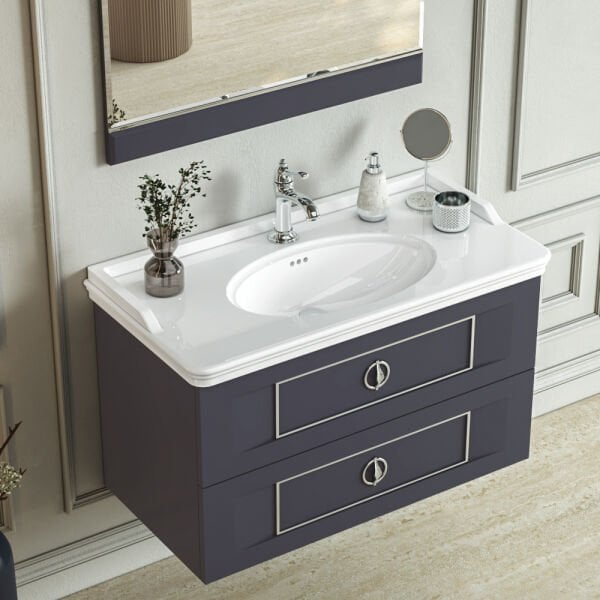 FYM Lapino 100 cm Antrasit Banyo Dolabı