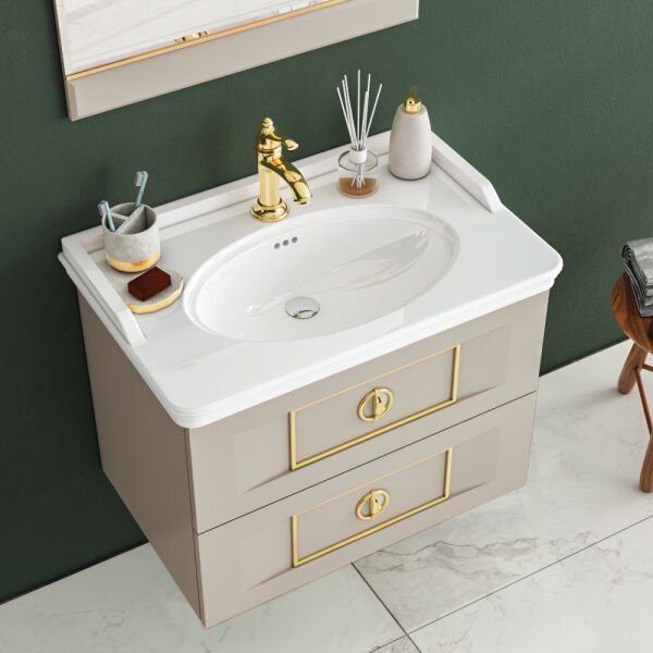 FYM Lapino 80 cm Sahra Banyo Dolabı